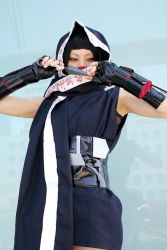 Rule 34 | ari (model), cloak, cosplay, gloves, highres, kunai, my-hime, ninja, okuzaki akira, photo (medium), weapon