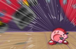 Rule 34 | curtains, friday night funkin&#039;, highres, kirby, kirby (series), microphone, motion blur, nintendo, no humans, open mouth, rariatto (ganguri), shouting, sound wave, speaker, stage