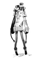 Rule 34 | 1girl, boots, bow, cable, cable hair, camera, cardiogram, clothed robot, dalloc (project moon), full body, greyscale, hair bow, highres, humanoid robot, library of ruina, long sleeves, madotsuki ren, monitor, monochrome, object head, project moon, puffy long sleeves, puffy sleeves, robot, smiley face, solo, twintails, white bow