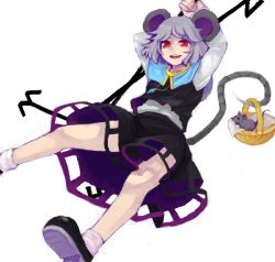 Rule 34 | 1girl, animal ears, bad drawr id, bad id, basket, drawr, female focus, mouse (animal), mouse ears, mouse tail, nazrin, oekaki, simple background, solo, tail, touhou, white background