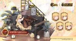 Rule 34 | 1girl, animal ears, azur lane, blue eyes, blush, bottle, character name, commentary, couch, english commentary, fake animal ears, full body, high heels, highres, kishiyo, looking at viewer, lying, manjuu (azur lane), north carolina (azur lane), official alternate costume, official art, pantyhose, playboy bunny, rabbit ears, stairs, tagme, thigh strap, wine bottle