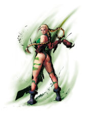 Rule 34 | 1girl, absurdres, ass, blonde hair, blue eyes, bodypaint, boots, braid, cammy white, capcom, gloves, hand on own hip, hat, highres, ikeno daigo, leotard, official art, simple background, solo, street fighter, twin braids