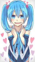 aqua_eyes aqua_hair bad_id bad_pixiv_id hatsune_miku heart long_hair shiroko smile solo twintails vocaloid