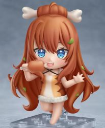 Rule 34 | 1girl, absurdres, artist name, blue eyes, blush, brown hair, character request, chibi, commission, fangs, faux figurine, highres, indie virtual youtuber, long hair, looking at viewer, nendoroid, open mouth, second-party source, shiori2525, smile, solo, teeth, tongue, upper teeth only, virtual youtuber