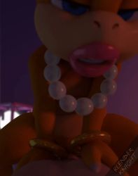 Rule 34 | 1boy, 1girl, 2016, 3d, animated, animated gif, blenderknight, blue eyes, bow, bracelet, claws, cowgirl position, hetero, jewelry, lipstick, makeup, mario (series), necklace, nintendo, nude, open mouth, penis, pov, sex, straddling, super mario bros. 1, thick lips, uncensored, vaginal, wendy o. koopa