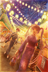 Rule 34 | 3girls, 4boys, aerial fireworks, asbel lhant, bad id, bad pixiv id, basket, blonde hair, blue hair, brothers, brown hair, cheria barnes, fireworks, geta, glasses, hubert ozwell, japanese clothes, katana, kimono, lights, malik caesars, multicolored hair, multiple boys, multiple girls, night, open mouth, pascal (tales), pink hair, purple hair, red hair, richard (tales), ritttz, sandals, scenery, siblings, smile, sophie (tales), sword, tales of (series), tales of graces, twintails, two-tone hair, weapon, white hair