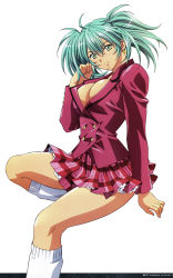 Rule 34 | 00s, 1girl, absurdres, breasts, cleavage, highres, ikkitousen, no bra, open clothes, open shirt, rin sin, ryofu housen, shirt
