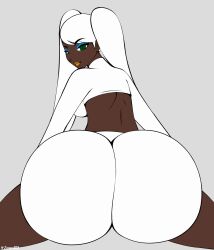 Rule 34 | 1girl, animated, animated gif, ass, ass focus, ass shake, bouncing ass, breasts, curvy, dark-skinned female, dark skin, highres, huge ass, looking back, medium breasts, original, solo, thick thighs, thighs, tight clothes, twerking, twintails, white hair, wide hips, zonen404