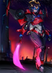 Rule 34 | 1girl, absurdres, autobot, blue eyes, breasts, energy sword, full body, glowing, glowing eyes, glowing wings, highres, holding, holding sword, holding weapon, huge weapon, lips, lipstick, looking at viewer, machine, machinery, makeup, mecha, mecha girl, mecha musume, mechanical wings, no humans, oberon826, personification, robot, sword, transformers, weapon, windblade, windblade (transformers), wings