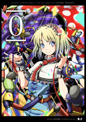 Rule 34 | 1girl, aka ringo, alice margatroid, azuma shoujuan, ball, belt, blonde hair, blue dress, blue eyes, capelet, doll, dress, female focus, jewelry, looking at viewer, marionette, multicolored nails, nail polish, plaid, polka dot, puppet, ribbon, ring, scarf, smile, solo, star-shaped pupils, star (symbol), straight hair, string, symbol-shaped pupils, touhou, wristband