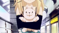 Rule 34 | 10s, 1girl, animated, animated gif, black bullet, blonde hair, blue eyes, detached sleeves, lowres, smile, tagme, tina sprout, walking