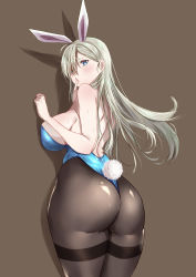 Rule 34 | 1girl, absurdres, against chalkboard, animal ears, artist request, ass, asuna (blue archive), asuna (bunny) (blue archive), bare shoulders, black pantyhose, blue archive, blush, breast press, breasts, fake animal ears, from behind, green eyes, hair between eyes, hair over one eye, heart, heart-shaped pupils, highres, large breasts, leotard, light brown hair, long hair, looking at viewer, no bra, pantyhose, playboy bunny, rabbit ears, rabbit tail, shiny clothes, shiny skin, sideboob, solo, sweat, symbol-shaped pupils, tail, thick thighs, thighs, thong leotard