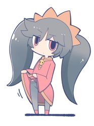 Rule 34 | 1girl, ashley (warioware), black hair, black pantyhose, blush, chibi, closed mouth, clothes lift, dress, dress lift, female focus, flat chest, full body, hairband, highres, lifting own clothes, long hair, long sleeves, looking at viewer, neckerchief, nintendo, ooyama bokuchi, orange hairband, orange neckerchief, pantyhose, red dress, red eyes, red footwear, shoes, simple background, skull, solo, standing, twintails, warioware, white background