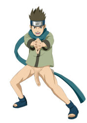 Rule 34 | 1boy, bottomless, full body, highres, looking at viewer, male focus, naruto, naruto (series), penis, sarutobi konohamaru, shoes, simple background, solo, tagme, white background