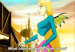 Rule 34 | 1girl, animated, animated gif, blonde hair, breasts, cornelia hale, female focus, long hair, lowres, medium breasts, solo, text focus, w.i.t.c.h., wings