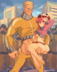 Rule 34 | 1girl, 6+boys, alternate costume, ass, assertive female, barefoot, beanie, blonde hair, blush, breasts, clothes pull, crowd, dark-skinned male, dark skin, erection, gamagoori ira, hand gesture, hat, height difference, hetero, holding person, huge penis, jacket, jakuzure nonon, kill la kill, multiple boys, muscular, muscular male, paid reward available, paizuri, paizuri under clothes, panties, pants, pants pull, penis, penis grab, penis under another&#039;s clothes, pink eyes, pink hair, pink jacket, red panties, sideboob, skull print, small breasts, smirk, squeezable (squeezabledraws), thick eyebrows, thong, track suit, uncensored, underwear, yellow jacket, yellow pants