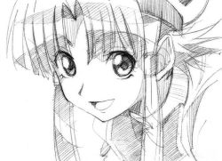 Rule 34 | 00s, aria (manga), gofu, greyscale, mizunashi akari, monochrome, short hair with long locks, sketch, solo, traditional media