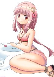 Rule 34 | 1girl, absurdres, highres, looking at viewer, magia record: mahou shoujo madoka magica gaiden, mahou shoujo madoka magica, pink eyes, pink hair, silverlining, smile, solo, swimsuit, tamaki iroha