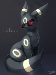 Rule 34 | black fur, character name, closed mouth, creature, creatures (company), dated, full body, game freak, gen 2 pokemon, glowing, glowing eyes, highres, ivan (ffxazq), looking at viewer, nintendo, no humans, pokemon, pokemon (creature), red eyes, signature, smile, solo, sunglasses, umbreon