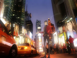Rule 34 | 1boy, arsene lupin iii, bad id, bad pixiv id, car, cigarette, city, cityscape, faddawdle, formal, highres, jacket, lupin iii, male focus, motor vehicle, necktie, photo background, red jacket, scenery, sideburns, smoke, solo, suit, times square, tms entertainment, vehicle, wallpaper, yellow necktie