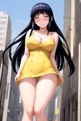 Rule 34 | breasts, dress, huge breasts, hyuuga hinata, naruto (series), yellow dress