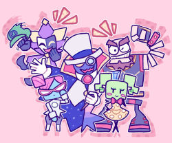 Rule 34 | arthropod girl, bat (animal), blue skin, bone, boots, cape, closed mouth, colored skin, count bleck, dimentio, disembodied hand, game console, glasses, green headwear, green skin, hat, insect girl, jester, jester cap, kcdoos, mario (series), mask, mimi (paper mario), monocular, nastasia, nintendo, o&#039;chunks, open mouth, paper mario, puppet, red ribbon, ribbon, short twintails, single eye, skeleton, smile, spider girl, spirit, super paper mario, top hat, twintails, wii
