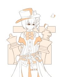Rule 34 | 1girl, bare shoulders, bronya zaychik, bronya zaychik (wolf&#039;s dawn), bug, butterfly, chess piece, closed mouth, coat, drill hair, hair between eyes, hair ornament, hat, honkai (series), honkai impact 3rd, insect, jacket, qingxiao kiyokiyo, scissors, shorts, simple background, smile, solo, white background