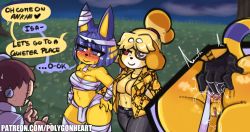 Rule 34 | 1boy, 2girls, anal, anal fingering, animal crossing, animal ears, ankha (animal crossing), anus, bandaged arm, bandaged leg, bandages, black gloves, blue eyes, blue hair, blush, breasts, cat girl, cat tail, clothes, embarrassed, english text, eyepatch, fingering, gloves, highres, huge breasts, isabelle (animal crossing), juice, looking at viewer, medium breasts, medium hair, multiple girls, nintendo, open clothes, pointy ears, polygonheart, pussy, pussy juice, red eyes, smile, speech bubble, tail, villager (animal crossing)
