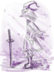 Rule 34 | 00s, angela leon, boots, hat, katana, memoriam, monochrome, soul eater, sword, weapon, witch, witch hat