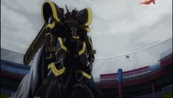 Rule 34 | 10s, alphamon, animated, animated gif, armor, bandai, battle, cape, city, claws, digimon, digimon adventure tri., energy, epic, full armor, horns, injury, kabuterimon, magic, male focus, monster, no humans, pain, punching, royal knights, shoulder pads, sky, violence, wings