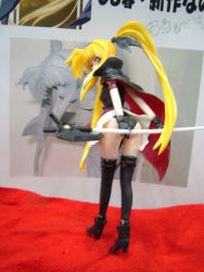 Rule 34 | 00s, 1girl, ankle boots, arm strap, arms behind back, ass, bardiche (nanoha), belt, belt bra, belt skirt, black gloves, black thighhighs, blonde hair, boots, breasts, buckle, cape, fate testarossa, figure, from behind, full body, gloves, hair ribbon, halberd, high collar, high heel boots, high heels, holding, holding weapon, leaning forward, leotard, long hair, looking at viewer, looking back, lyrical nanoha, magical girl, mahou shoujo lyrical nanoha, mahou shoujo lyrical nanoha a&#039;s, miniskirt, multiple views, panties, photo (medium), pleated skirt, polearm, profile, ribbon, sidelocks, skirt, small breasts, solo, standing, thighhighs, underwear, very long hair, weapon