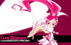 Rule 34 | 10s, 1girl, cape, character name, copyright name, cure blossom, eyelashes, glowing, hanasaki tsubomi, heartcatch precure!, magical girl, pink background, pink eyes, pink hair, pink theme, precure, shigino sohuzi, skirt, solo