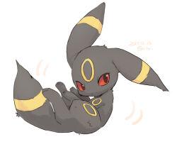 Rule 34 | animal focus, artist request, black eyes, closed mouth, colored sclera, creatures (company), dated, game freak, gen 2 pokemon, nintendo, no humans, pokemon, pokemon (creature), red sclera, simple background, solo, umbreon, white background
