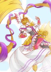 Rule 34 | 1girl, angel, armor, artist request, breasts, clenched hand, covered eyes, digimon, fighting stance, gloves, highres, long hair, long twintails, lovelyangemon, mask, orange hair, smile, solo, twintails, very long hair