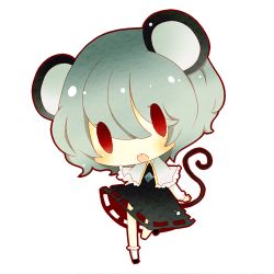 Rule 34 | 1girl, animal ears, chibi, crystal, grey hair, jewelry, lowres, mike (mikeneko), mouse ears, mouse tail, nazrin, open mouth, pendant, red eyes, short hair, tail, touhou