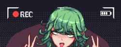 Rule 34 | 1girl, ahegao, animated, animated gif, battery indicator, collar, depmin, double v, green hair, heart, implied sex, looping animation, one-punch man, out-of-frame censoring, out of frame, recording, rolling eyes, short hair, spoke, tagme, tatsumaki, tongue, v, viewfinder
