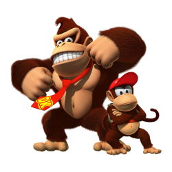 Rule 34 | 2boys, absurdres, ape, diddy kong, donkey kong, donkey kong (series), donkey kong country, fur, hat, highres, male focus, monkey, multiple boys, necktie, nintendo, official art, smile, tail