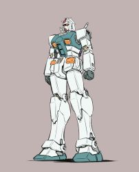 Rule 34 | beige background, clenched hands, gundam, highres, ishiyumi, looking ahead, mecha, mobile suit, mobile suit gundam, no humans, robot, rx-78-2, solo, standing, v-fin, yellow eyes