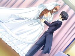 Rule 34 | 1boy, 1girl, bride, couple, dress, from side, game cg, tagme, the ane master, wedding, wedding dress