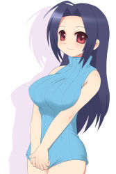 Rule 34 | 00s, 1girl, bare shoulders, bottomless, breasts squeezed together, breasts, huge breasts, idolmaster, idolmaster (classic), idolmaster 1, kurappii, large breasts, long hair, miura azusa, sleeveless, sleeveless turtleneck, solo, turtleneck