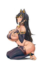 Rule 34 | 1girl, absurdres, bare shoulders, begging, bell, bikini, black thighhighs, breasts, choker, collar, covered erect nipples, dark-skinned female, dark skin, dehya (genshin impact), drooling, elbow gloves, feet, from side, genshin impact, gloves, highleg, highleg bikini, highres, jewelry, lamsass, large breasts, legs, micro bikini, nail polish, navel, neck bell, no shoes, open mouth, pet play, profile, revision, saliva, saliva trail, sideboob, solo, squatting, stirrup legwear, strap gap, swimsuit, tan, thighhighs, tiptoes, toe ring, toeless legwear, toenail polish, toenails, toes, tongue, tongue out, underboob