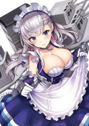 Rule 34 | 1girl, absurdres, apron, azur lane, bad id, bad pixiv id, belfast (azur lane), blue eyes, blush, braid, breasts, cannon, chain, cleavage, clothes lift, collar, collarbone, corset, dress, dress lift, floating hair, french braid, frilled sleeves, frills, gauntlets, gloves, gui ss, head tilt, highres, large breasts, lifted by self, long hair, looking at viewer, machinery, maid, maid headdress, rigging, sidelocks, silver hair, simple background, skindentation, smile, solo, turret, white background, white gloves