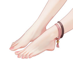 Rule 34 | 1girl, absurdres, anklet, barefoot, daidai (318706698), feet, feet only, foot focus, genshin impact, highres, jewelry, nail polish, pink nails, simple background, solo, toenail polish, toenails, white background, yae miko