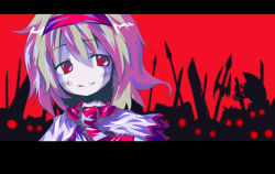 Rule 34 | 1girl, alice margatroid, blonde hair, female focus, kuroneko no toorimichi, letterboxed, red eyes, solo, touhou, weapon
