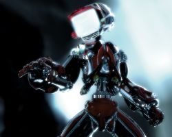 Rule 34 | 00s, 3d, artist request, canti, epic, flcl, glowing, haddes, lens flare, mecha, motion blur, no humans, outstretched hand, reaching, realistic, robot, solo, television