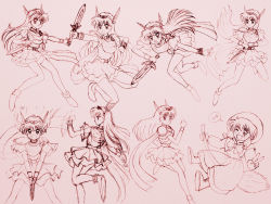 Rule 34 | 1990s (style), absurdres, akazukin chacha, broom, chacha, highres, magical princess, sketch, sword, weapon