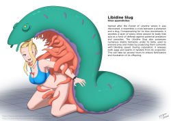 Rule 34 | 1girl, bestiality, blonde hair, breasts, laboratory, large breasts, monster, original, ovipositor, penis, penis out, researcher, restrained, science fiction, scientist, sports bra, sportswear, tentacle monster, tentacles, the tentacle professor