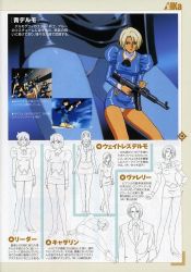Rule 34 | 1990s (style), 6+girls, agent aika, aika (series), ass, assault rifle, bare shoulders, barefoot, bdsm, blonde hair, blue delmo, blue delmo b, blue delmo c, blue delmo leader, blue delmo s, blue delmo t, blue delmo u, blue delmo w, bondage, bound, breasts, catherine (agent aika), concept art, dark-skinned female, dark skin, delmo, disguise, female focus, formal, gun, high heels, holding, holding weapon, legs, long hair, long sleeves, miniskirt, multiple girls, necktie, panties, pantyshot, partially colored, puffy sleeves, retro artstyle, reverse trap, rifle, short hair, skirt, solo focus, standing, suit, unconscious, underwear, upskirt, valerie (agent aika), weapon, zoom layer
