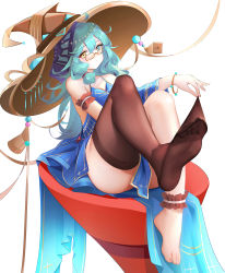 Rule 34 | 1girl, absurdres, barefoot, black pantyhose, black thighhighs, brown cape, brown capelet, cape, capelet, coat, feet, foot focus, green eyes, green hair, hat, heterochromia, highres, long hair, looking at viewer, luai, multicolored coat, no shoes, pantyhose, ragnarok online, shirt, sleeveless, sleeveless shirt, soles, thighhighs, toes, two-tone coat, white cape, wizard, wizard (ragnarok online), yellow eyes
