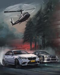Rule 34 | aircraft, andrew mytro, bmw, bmw 3 series, bmw e46, bmw m2, bmw m3, car, chasing, commentary, commission, drifting, english commentary, forest, helicopter, highres, making-of available, motor vehicle, nature, need for speed, need for speed: most wanted (2005), original, police, police helicopter, sky, spoiler (automobile), sports car, vehicle chase, vehicle focus